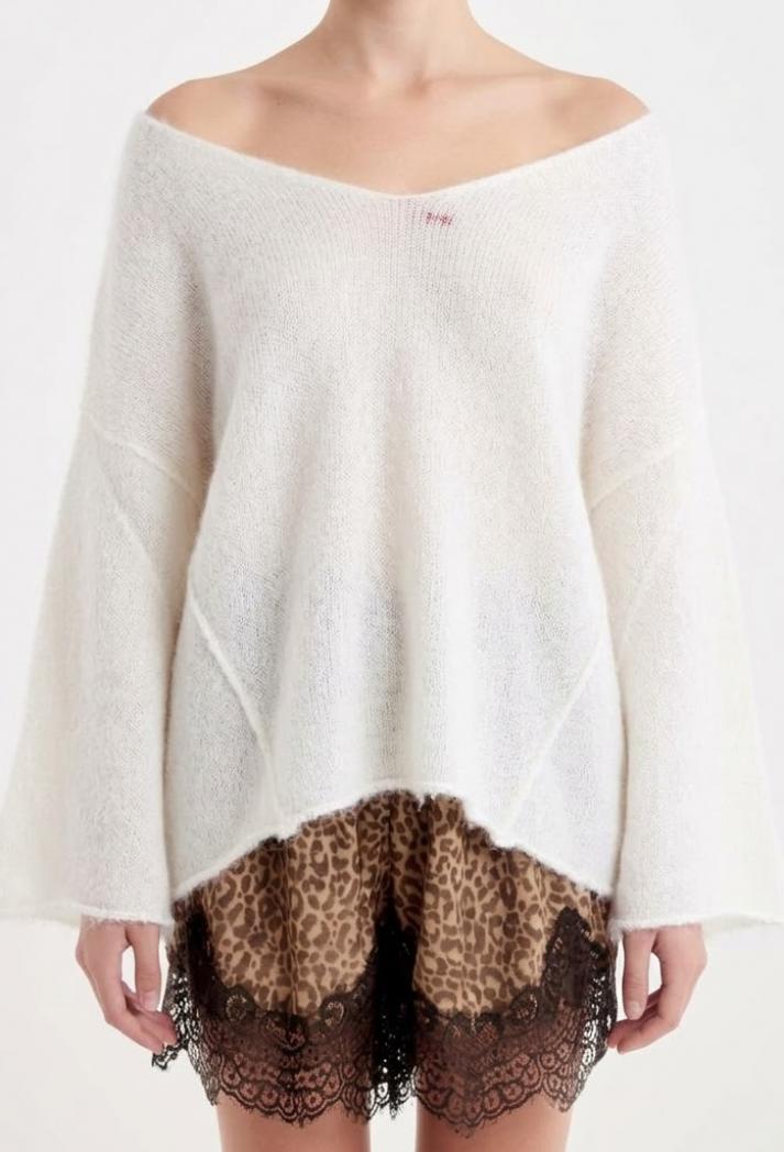 VICOLO Oversized V-Neck Sweater 